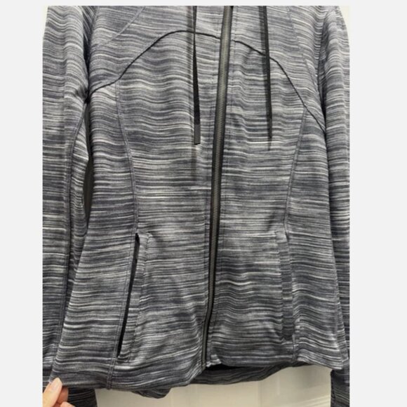Lululemon Hooded Define Jacket Nulu Heathered Black / White / Grey Size 10 - Picture 2 of 11